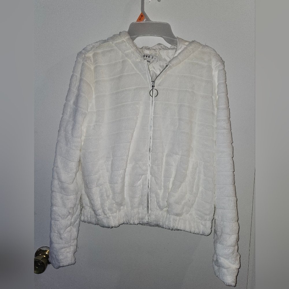 Love J Women's White Faux Fur Jacket